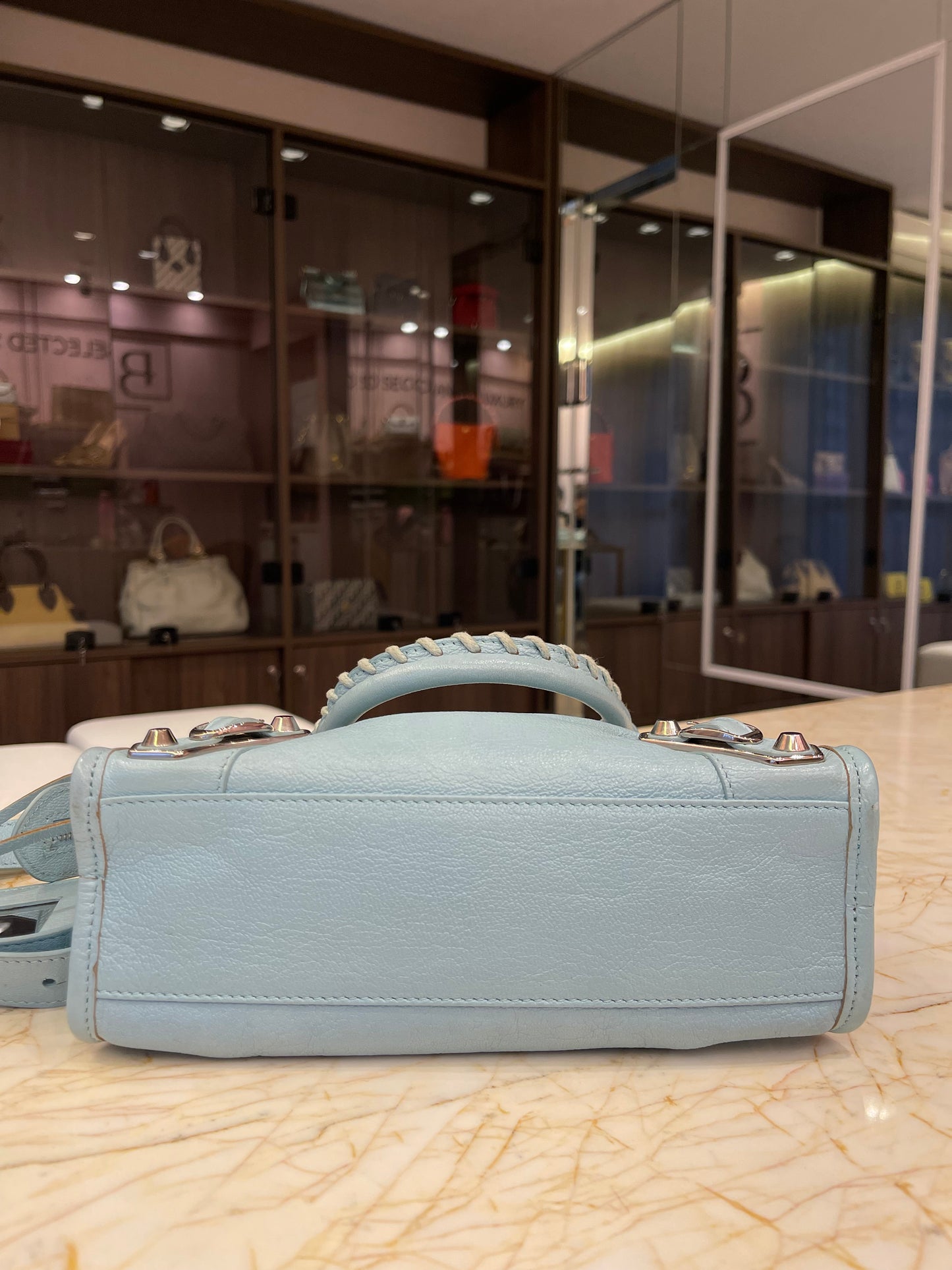 Balenciaga Classic City em Couro Azul
