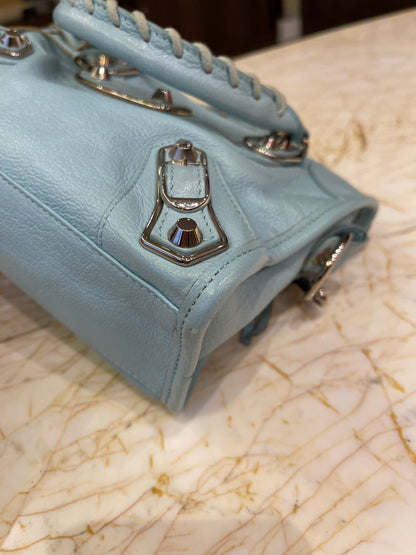 Balenciaga Classic City em Couro Azul