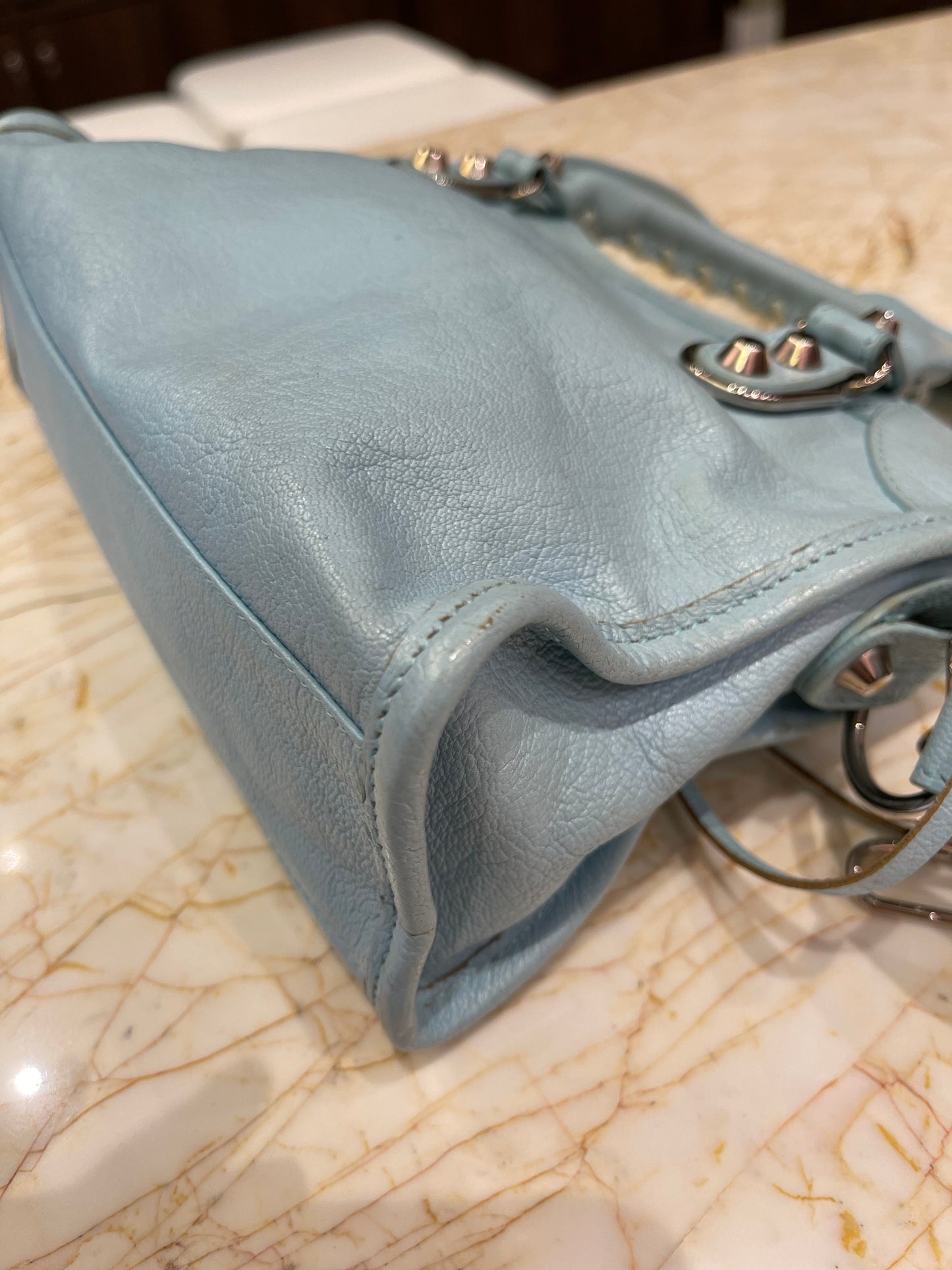 Balenciaga Classic City em Couro Azul