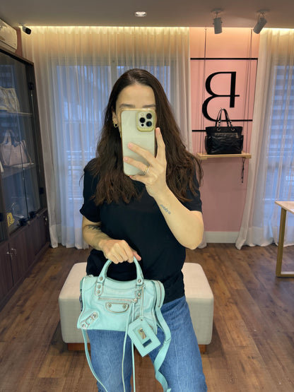 Balenciaga Classic City em Couro Azul