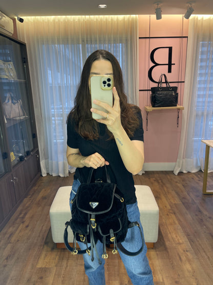 Mochila Prada Cousaire Velvet Preto