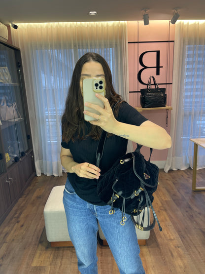 Mochila Prada Cousaire Velvet Preto