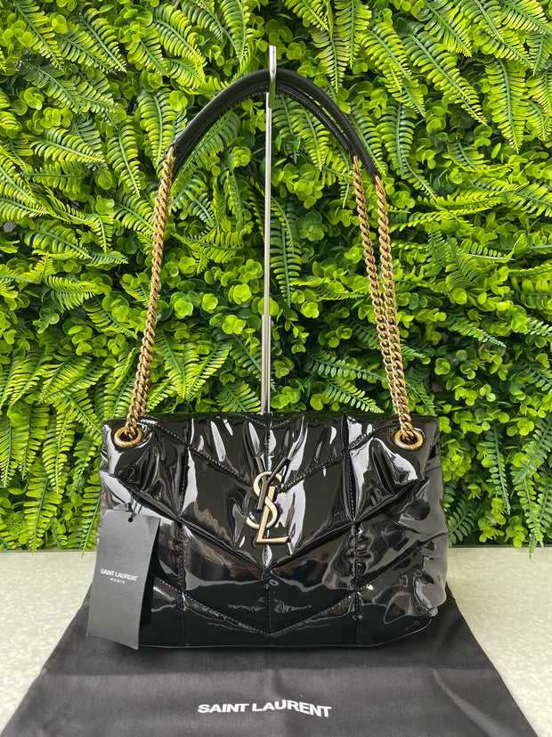 Saint Laurent Patent Puffer Quilted