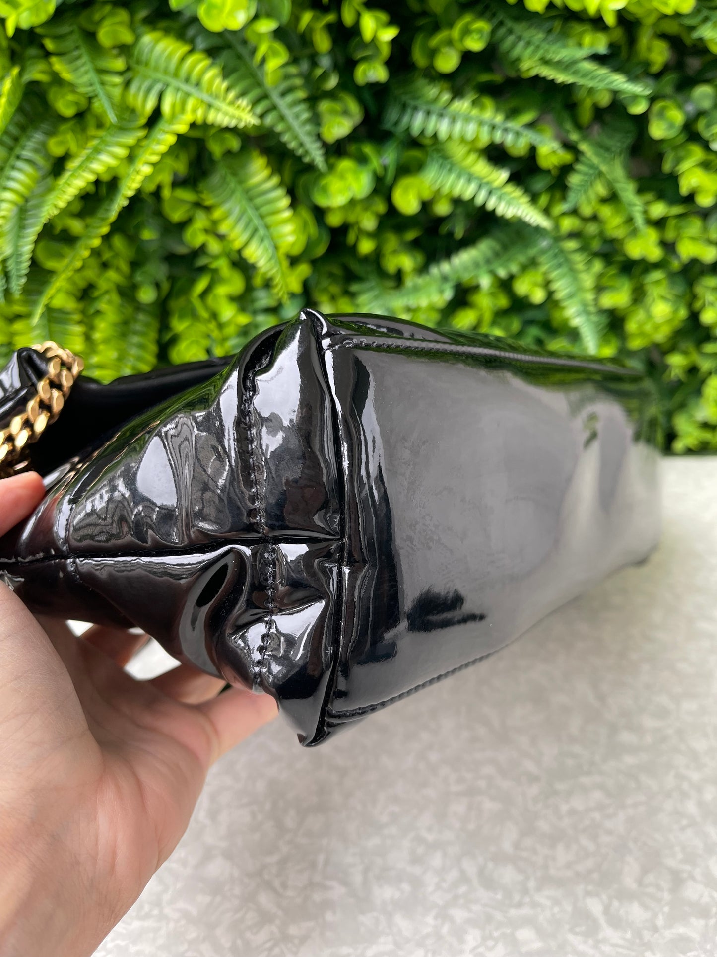 Saint Laurent Patent Puffer Quilted