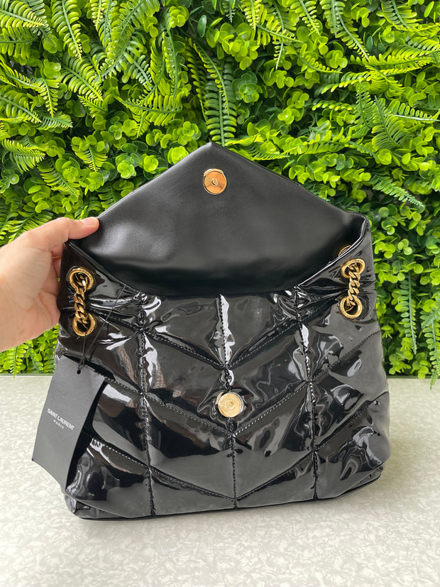 Saint Laurent Patent Puffer Quilted