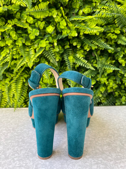 Peep Toe Prada Suede Verde
