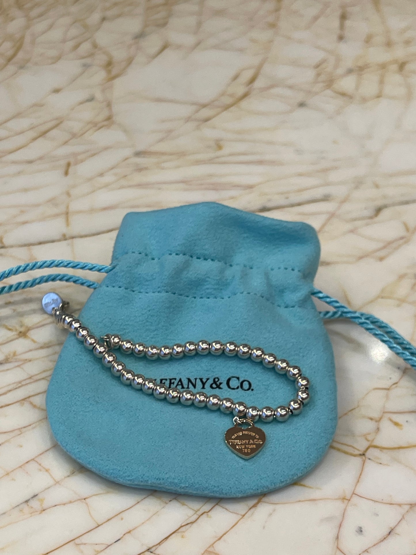 Pulseira Tiffany & Co Heart em Prata e Ouro Rosê