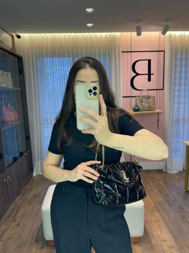 Saint Laurent Patent Puffer Quilted