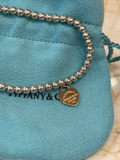 Pulseira Tiffany & Co Heart em Prata e Ouro Rosê