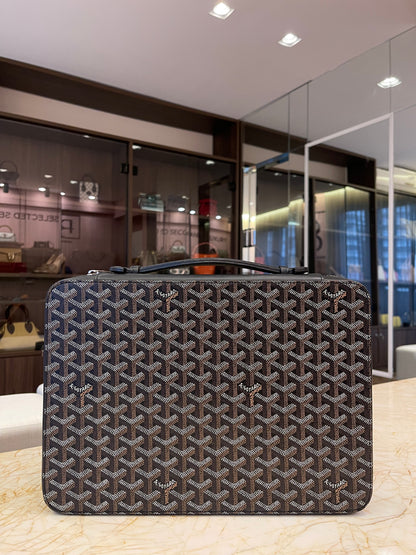 Pasta Goyard em Couro Goyardine Preto