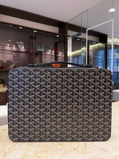 Pasta Goyard em Couro Goyardine Preto