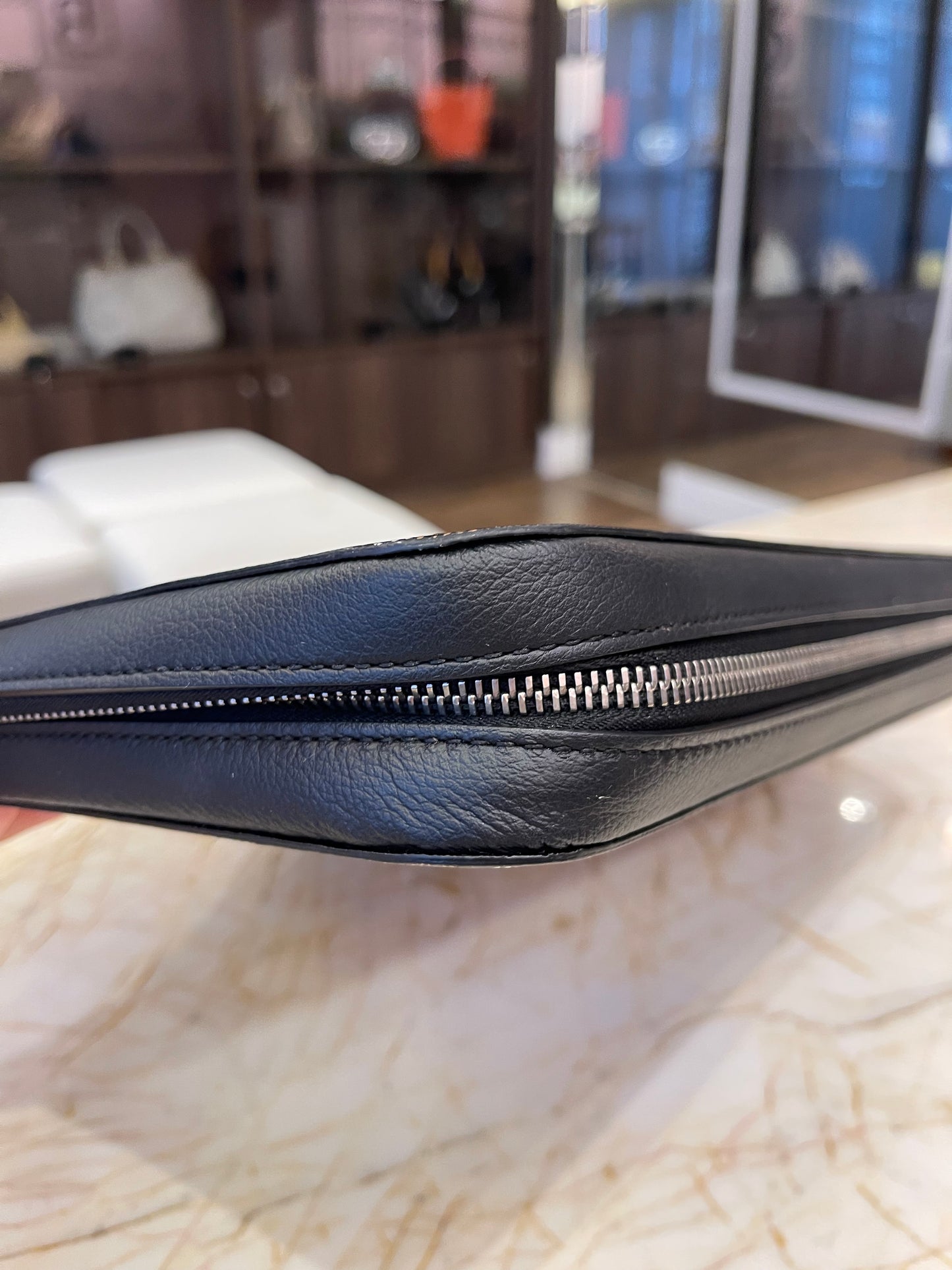 Pasta Goyard em Couro Goyardine Preto