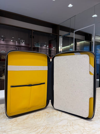 Pasta Goyard em Couro Goyardine Preto