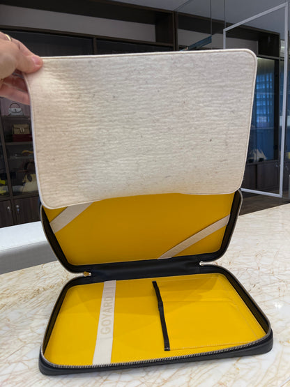 Pasta Goyard em Couro Goyardine Preto