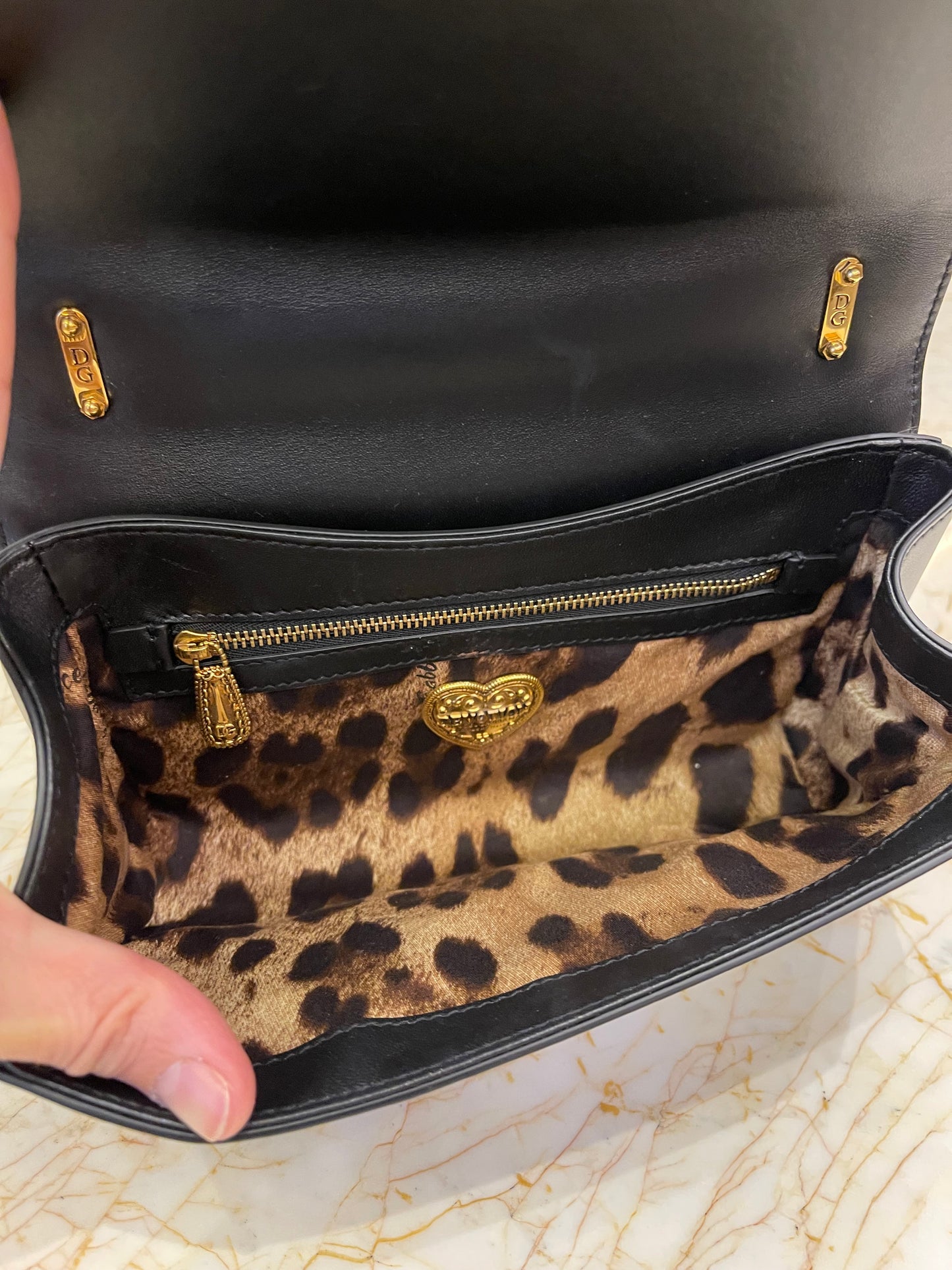 Dolce & Gabbana Devotion Couro Matelassê Preto
