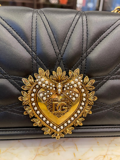 Dolce & Gabbana Devotion Couro Matelassê Preto