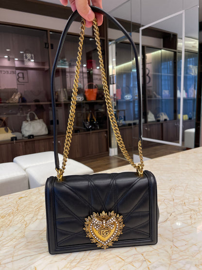 Dolce & Gabbana Devotion Couro Matelassê Preto