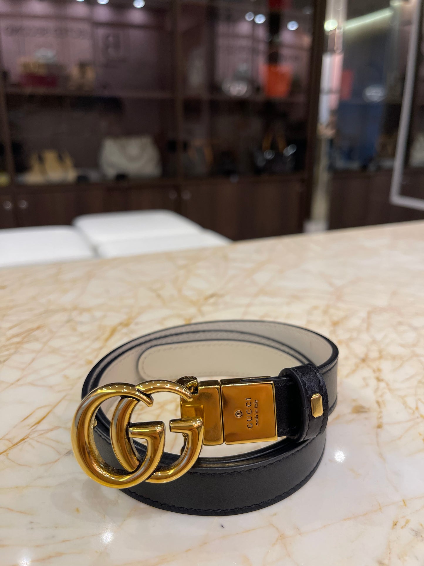 Cinto Gucci Marmont Reversível