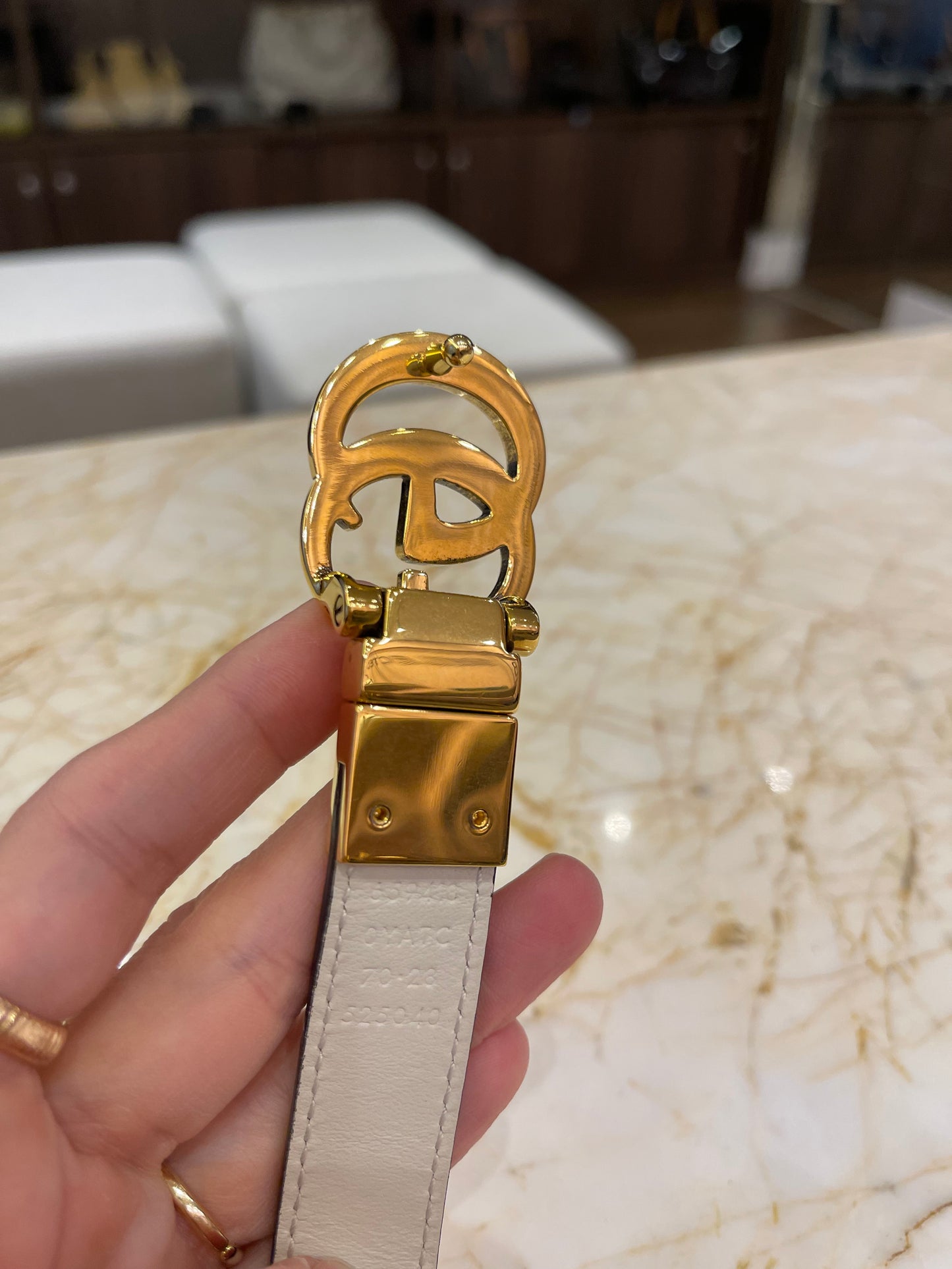 Cinto Gucci Marmont Reversível