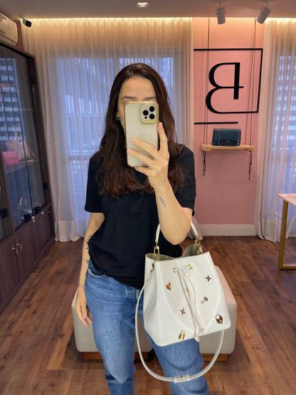 Louis Vuitton Néo Noé Love Lock em Couro EPI Branco