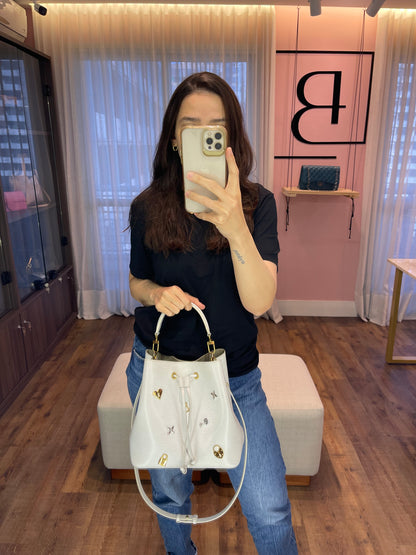 Louis Vuitton Néo Noé Love Lock em Couro EPI Branco