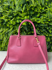 Prada Galleria Couro Saffiano Small Rosa