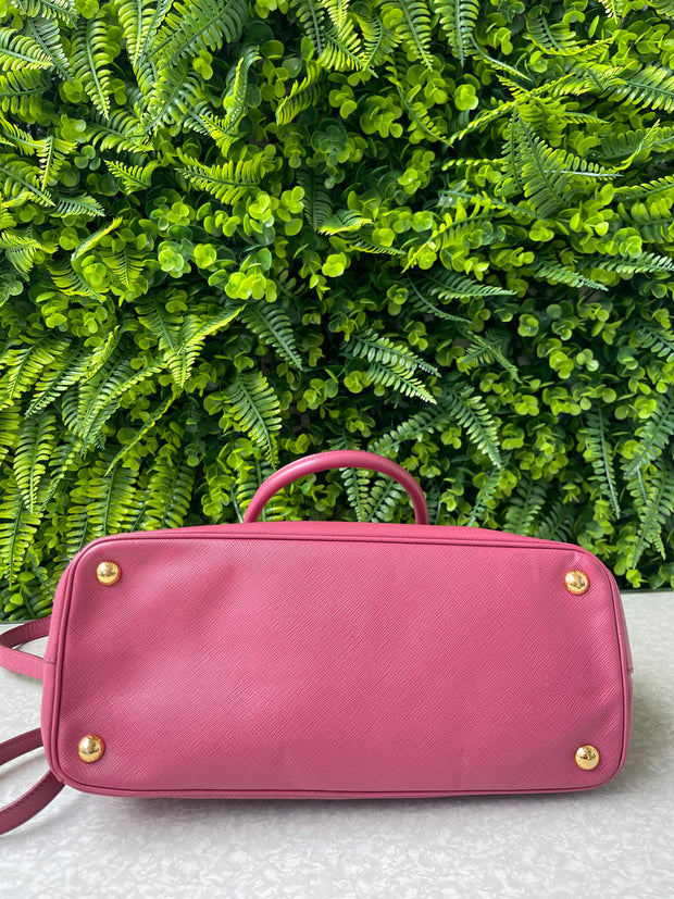 Prada Galleria Couro Saffiano Small Rosa