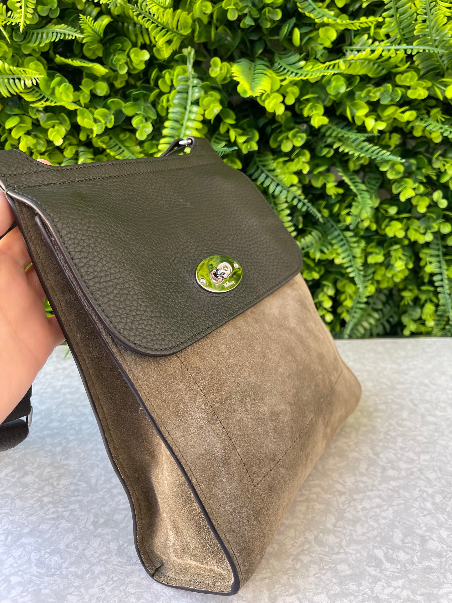 Mulberry Crossbody de Couro e Camurça