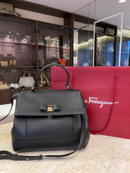 Salvatore Ferragamo Carrie Vara Bow Top Handle