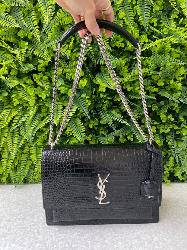 Saint Laurent Croco Sunset Preta