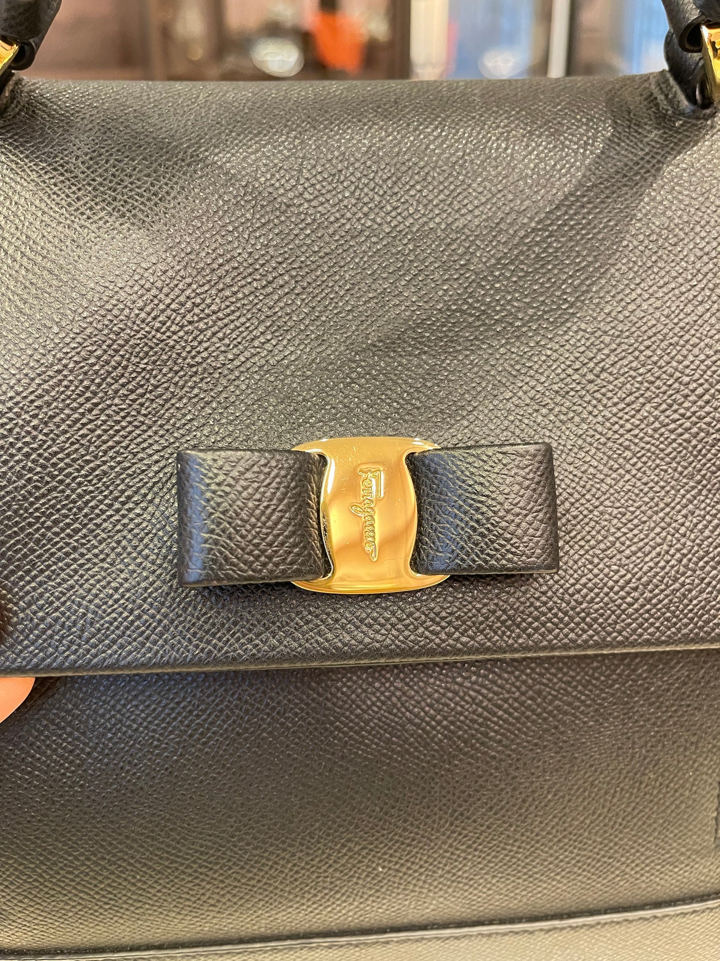 Salvatore Ferragamo Carrie Vara Bow Top Handle