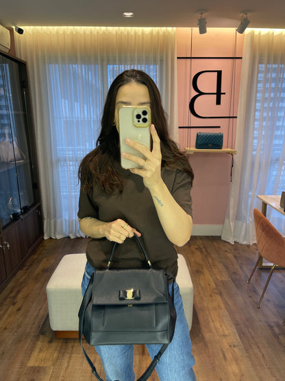 Salvatore Ferragamo Carrie Vara Bow Top Handle
