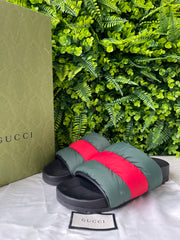 Gucci Slide Web Acolchoado Bicolor