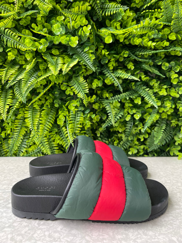 Gucci Slide Web Acolchoado Bicolor