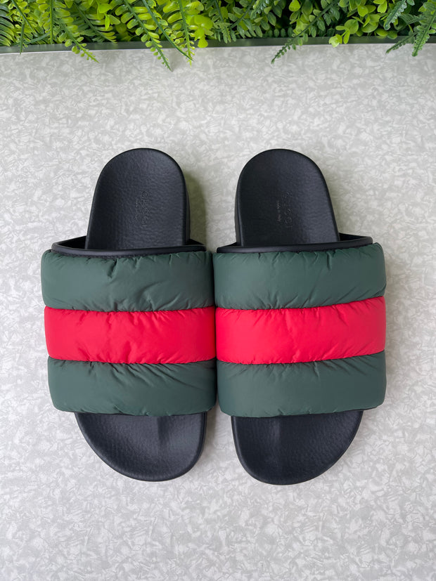 Gucci Slide Web Acolchoado Bicolor