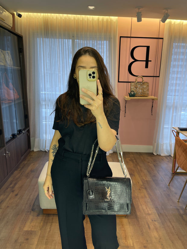 Saint Laurent Croco Sunset Preta