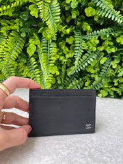 Porta Cartão Chanel em Couro Preto