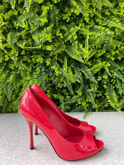 Peep Toe Gucci Verniz Vermelho