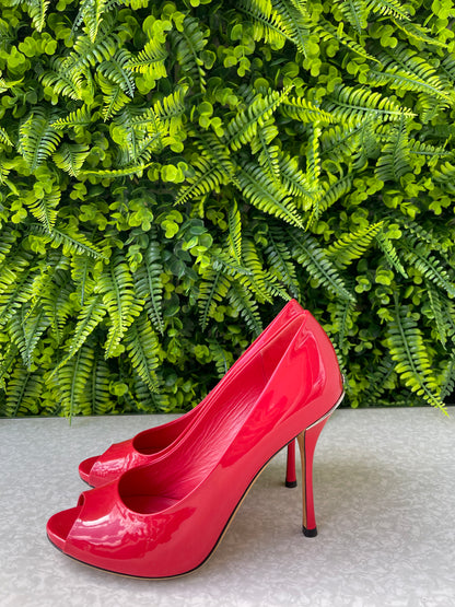 Peep Toe Gucci Verniz Vermelho