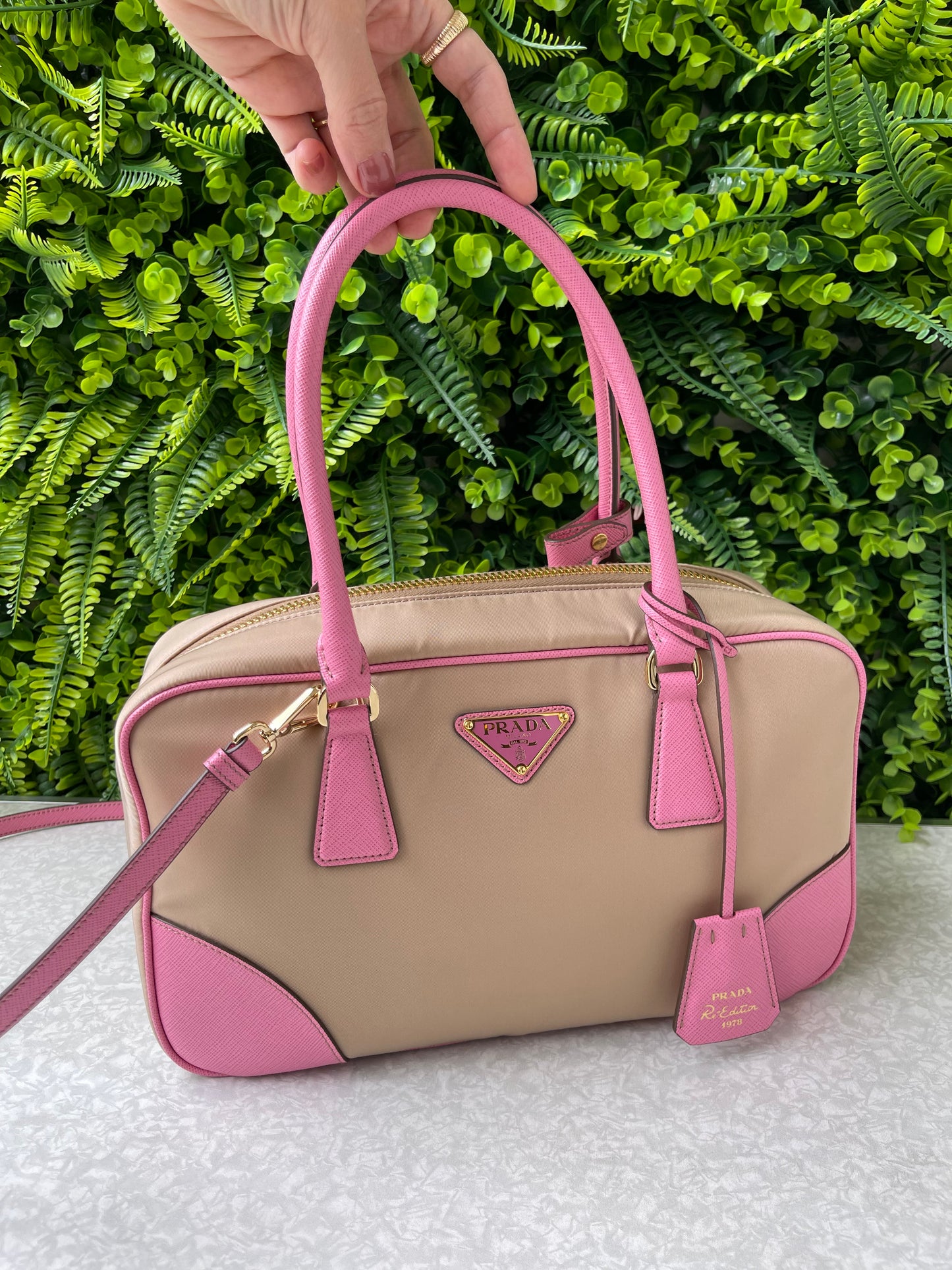 Prada Re-edition Bauletto Bag Bicolor