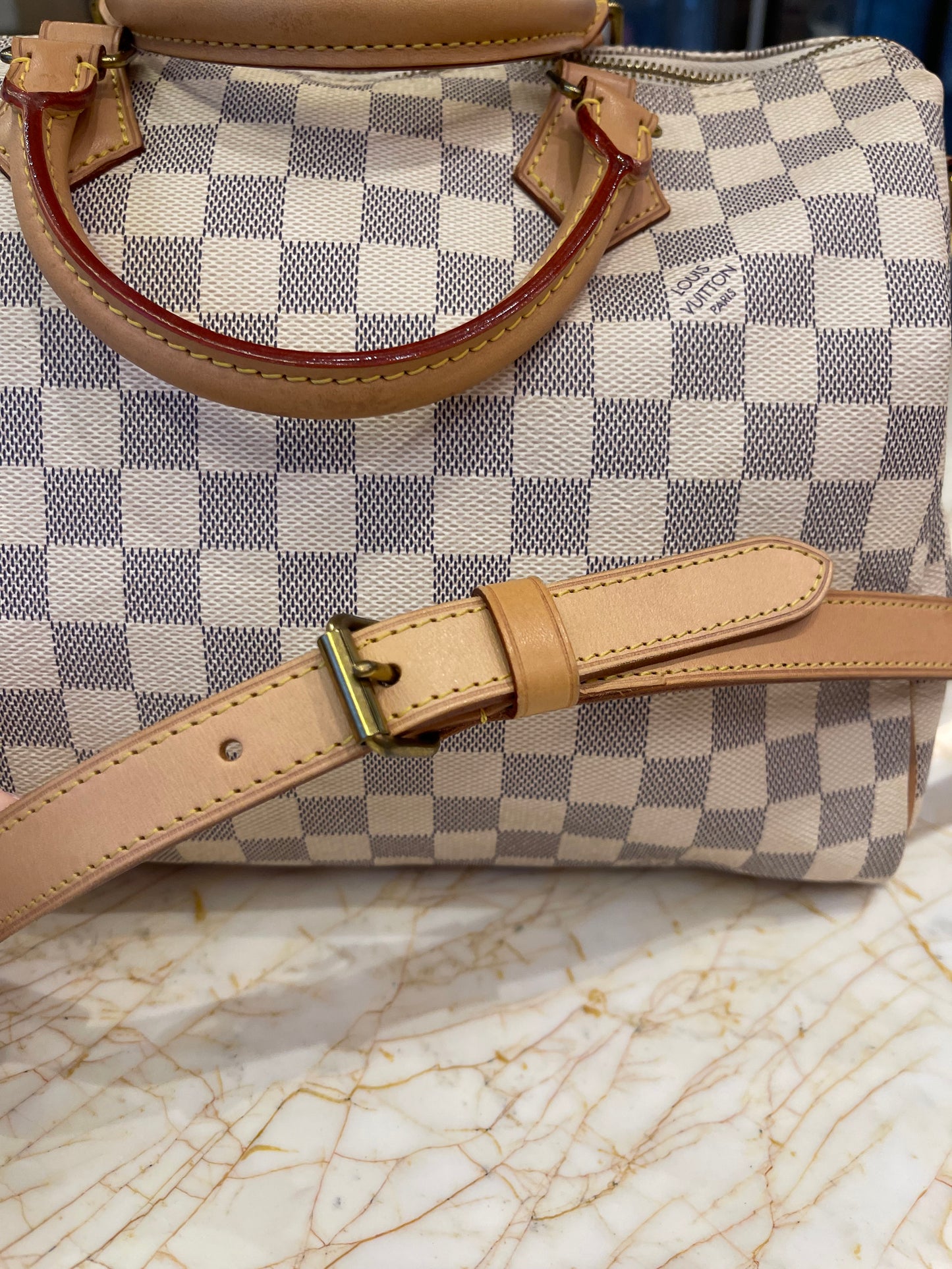 Louis Vuitton Speedy Bandouliere Damier Azur
