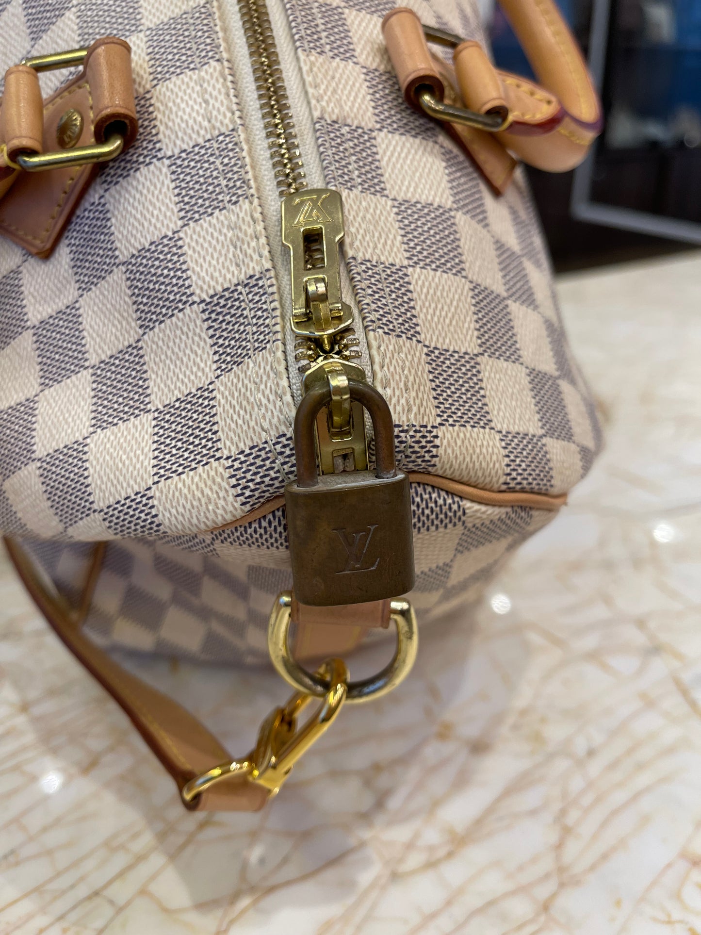 Louis Vuitton Speedy Bandouliere Damier Azur