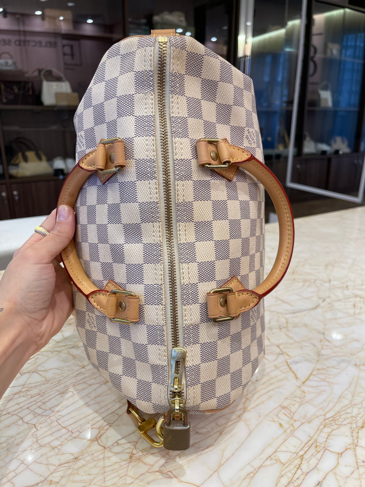 Louis Vuitton Speedy Bandouliere Damier Azur