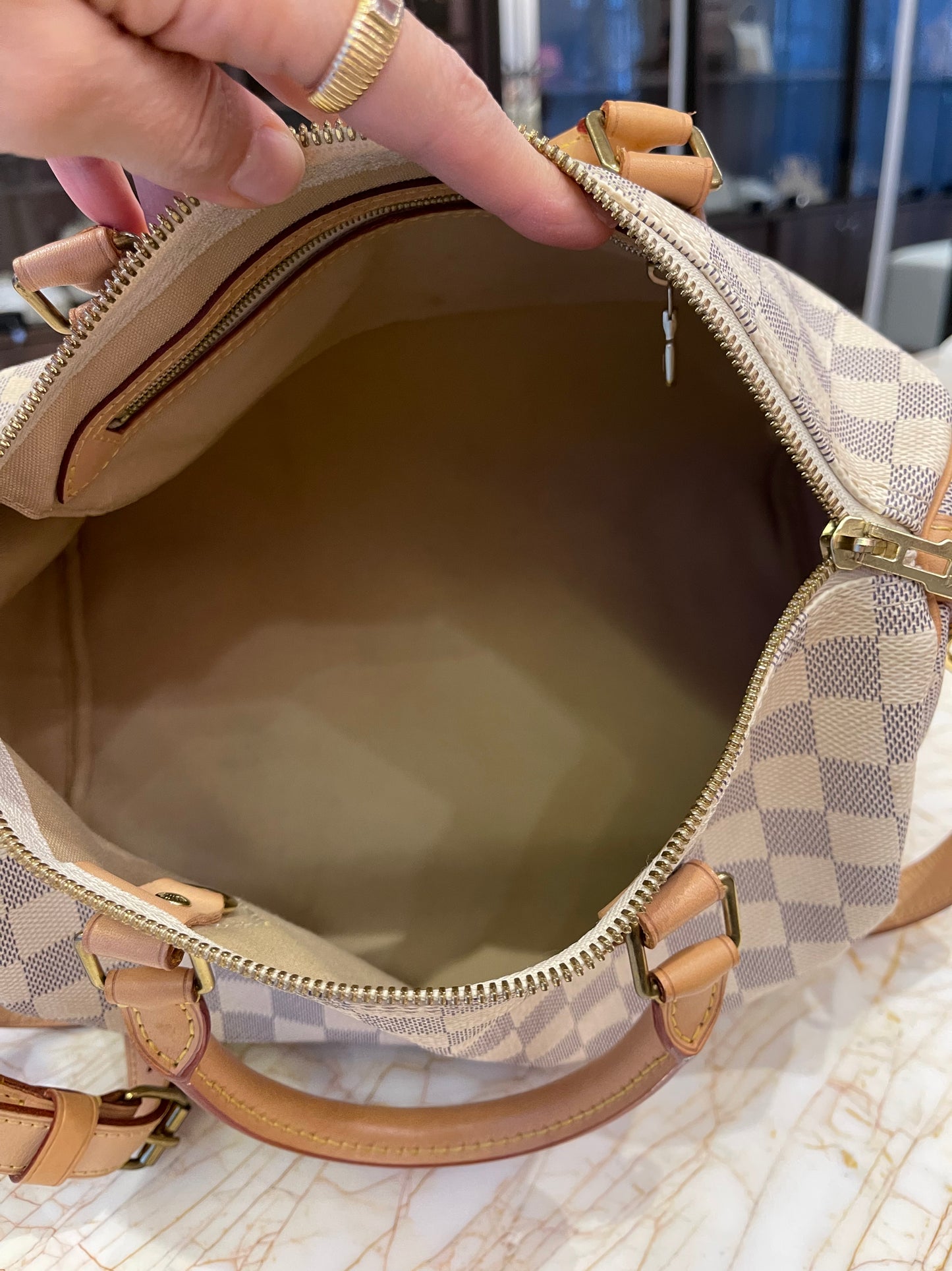 Louis Vuitton Speedy Bandouliere Damier Azur