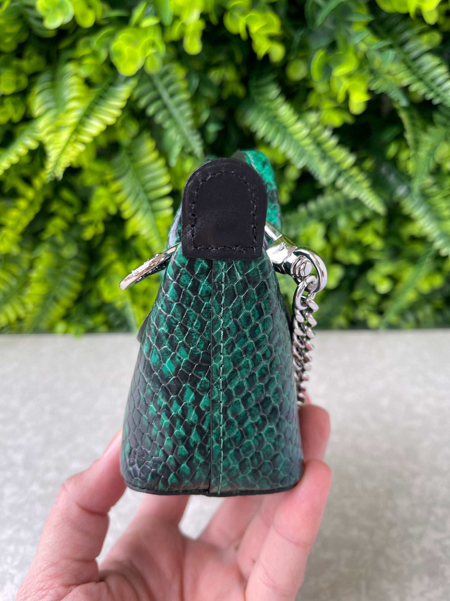 Mini Le Pliage Python Verde com Corrente Metálica