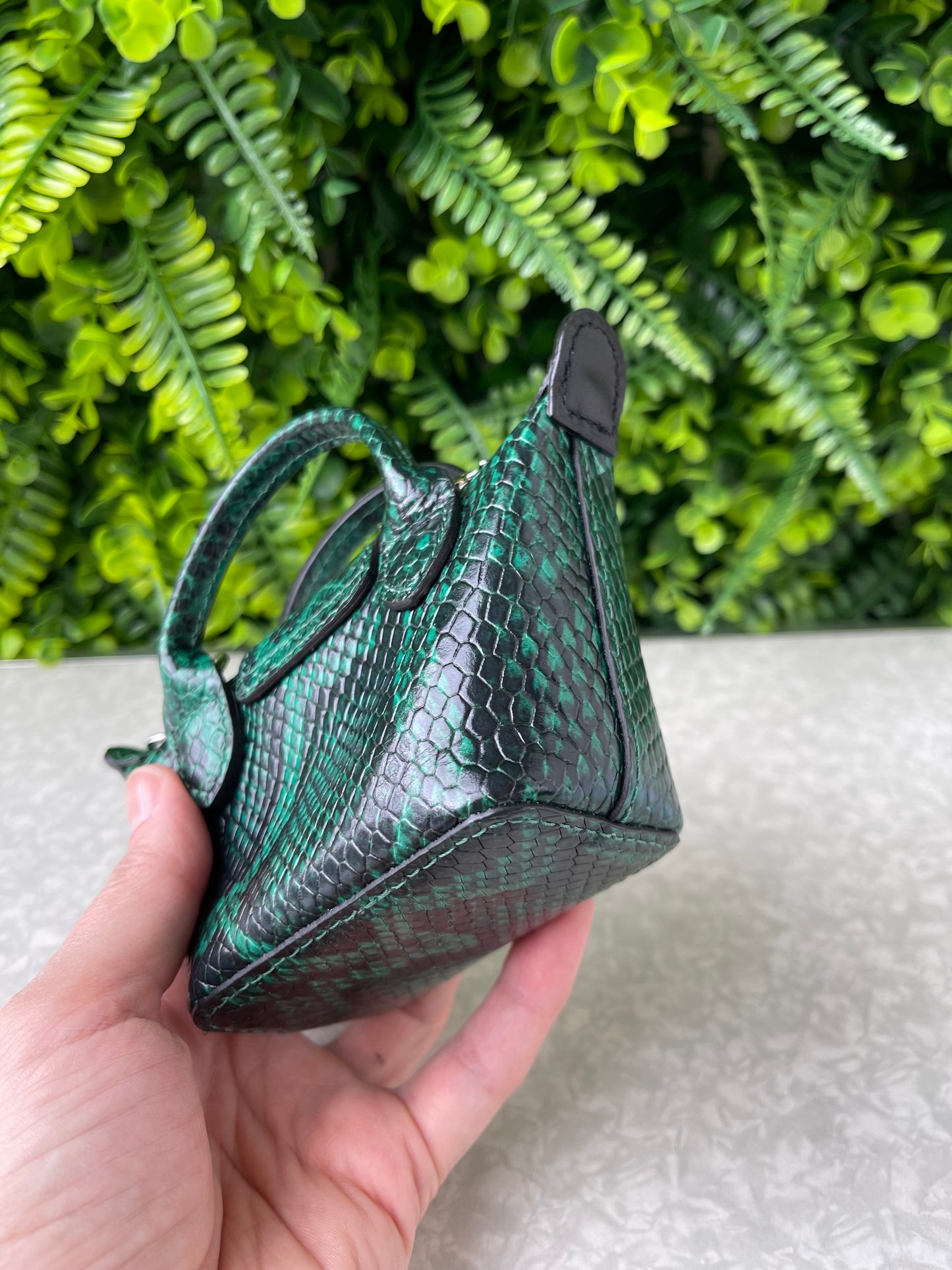 Mini Le Pliage Python Verde com Corrente Metálica