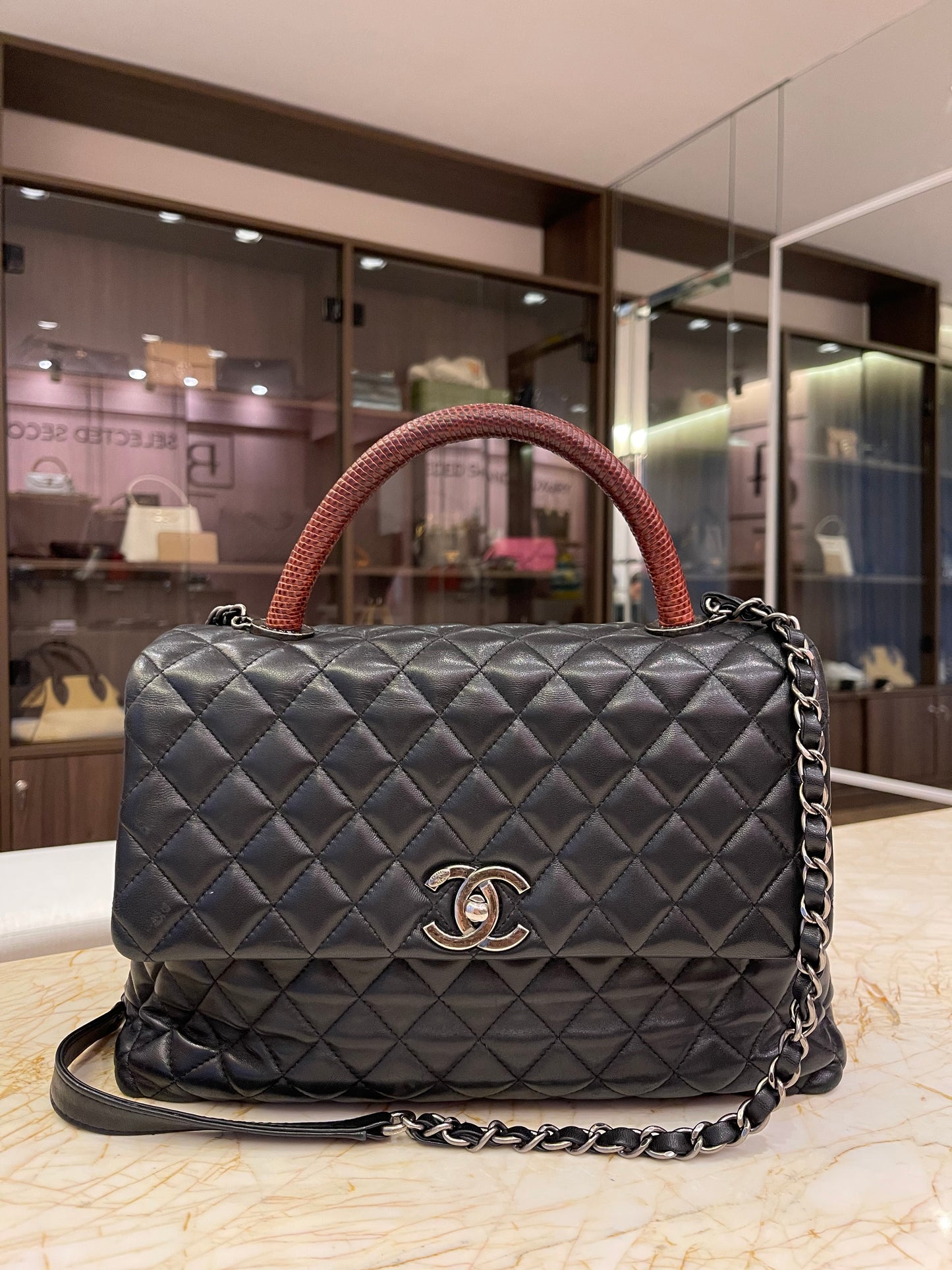 Chanel Coco Handle Lizard Média