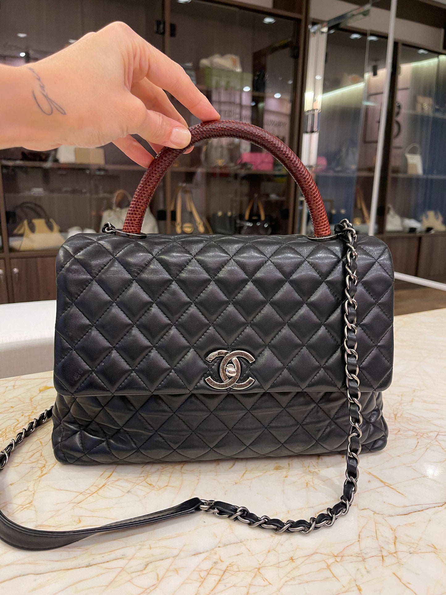 Chanel Coco Handle Lizard Média