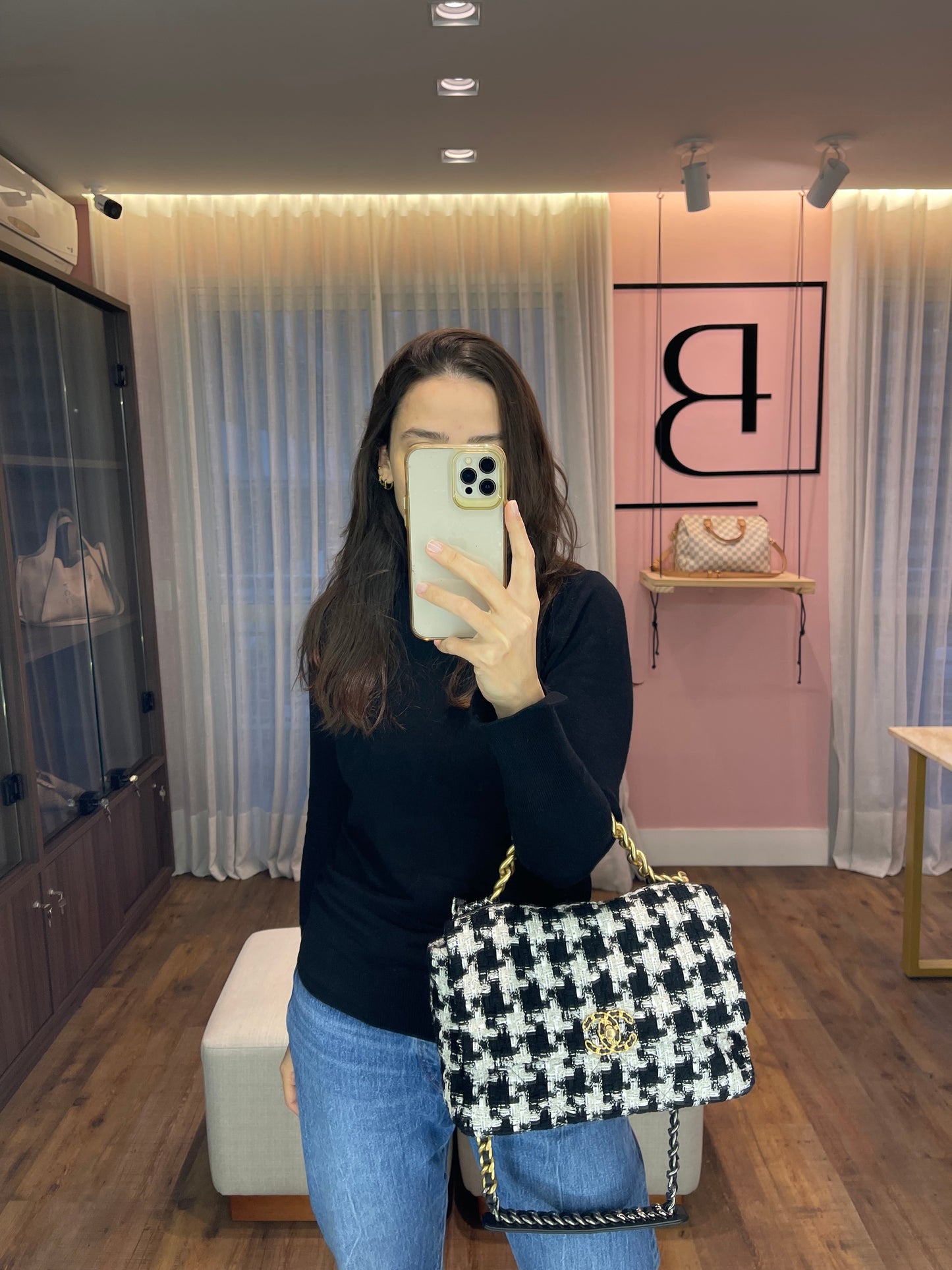 Chanel 19 Tweed Pied Poule