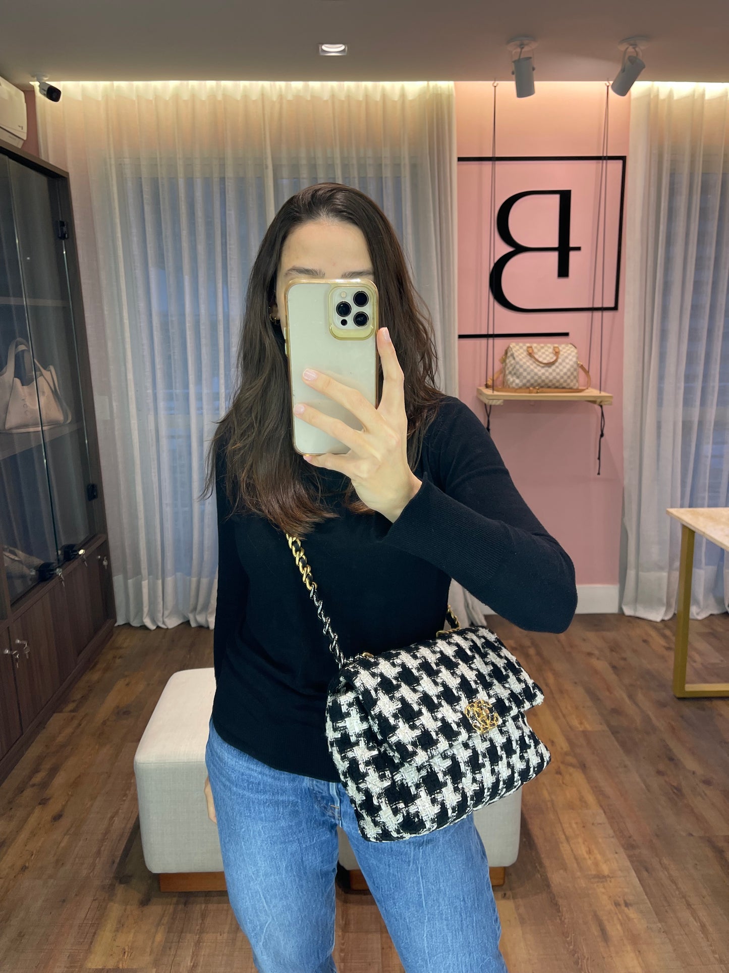 Chanel 19 Tweed Pied Poule